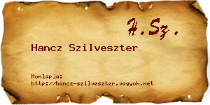 Hancz Szilveszter névjegykártya