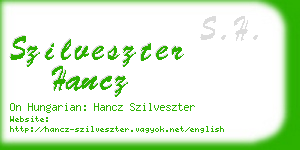 szilveszter hancz business card